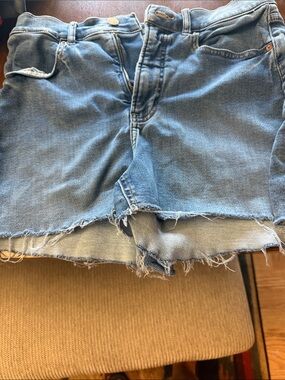 Express Light Blue Distressed Denim Cutoff Shorts
